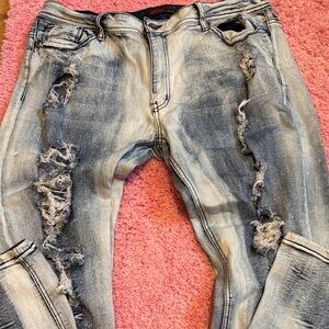 Mystique Boutique Light Blue Distressed Skinny Jeans